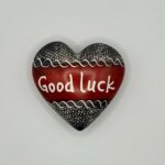 Speksteen hart met "Good Luck"
